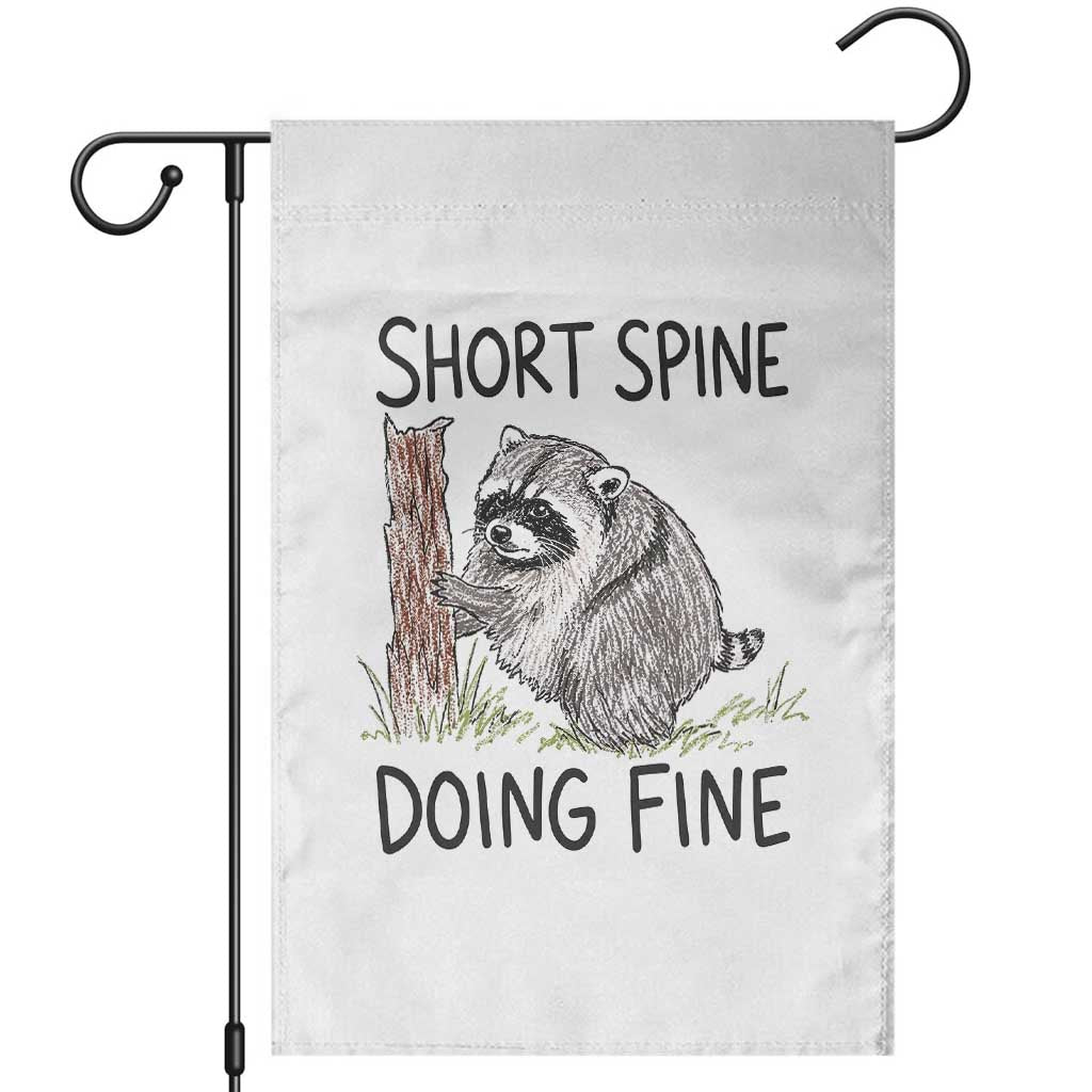 Jimothy Short Spine Doing Fine Inspirational Garden Flag Viral Seattle Raccoon Crayon Drawing Graphic TS02 White Print Your Wear