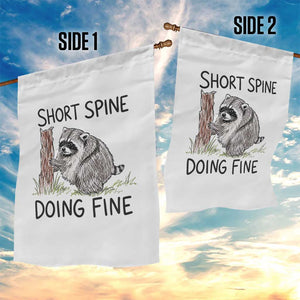 Jimothy Short Spine Doing Fine Inspirational Garden Flag Viral Seattle Raccoon Crayon Drawing Graphic