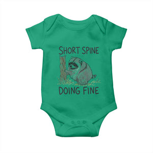 Jimothy Short Spine Doing Fine Inspirational Baby Onesie Viral Seattle Raccoon Crayon Drawing Graphic