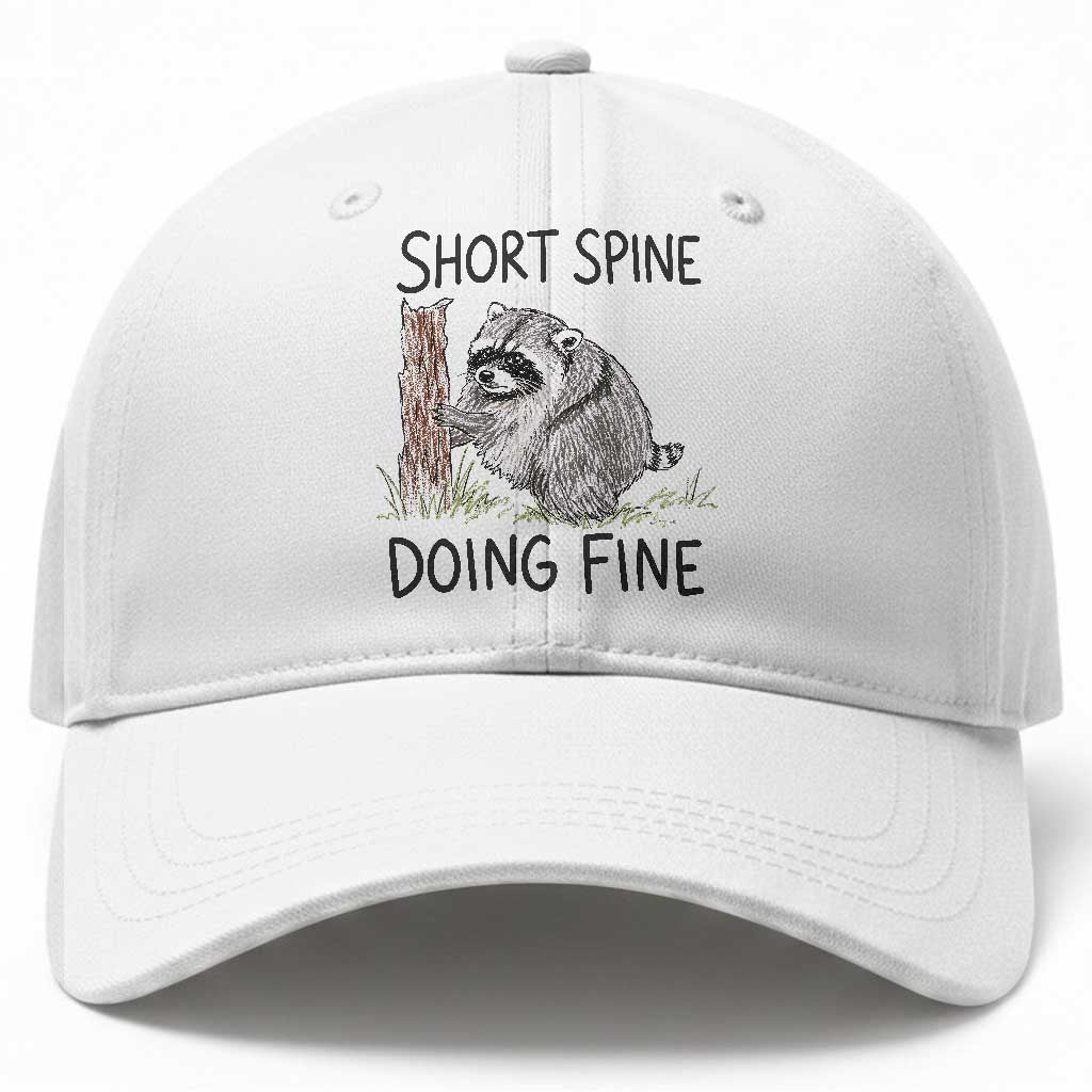 Jimothy Short Spine Doing Fine Inspirational Baseball Cap Viral Seattle Raccoon Crayon Drawing Graphic TS02 Print Your Wear