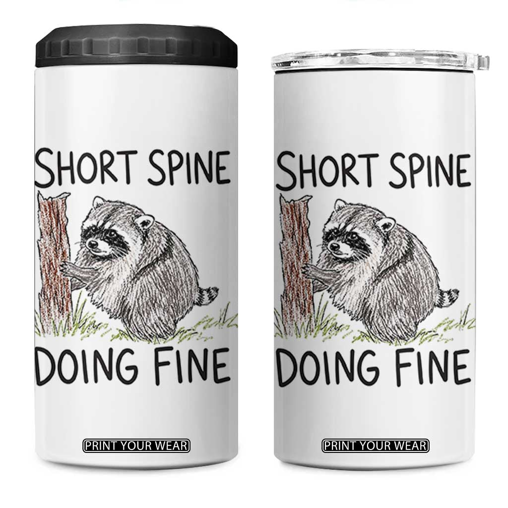 Jimothy Short Spine Doing Fine Inspirational 4 in 1 Can Cooler Tumbler Viral Seattle Raccoon Crayon Drawing Graphic TS02 One Size: 16 oz White Print Your Wear