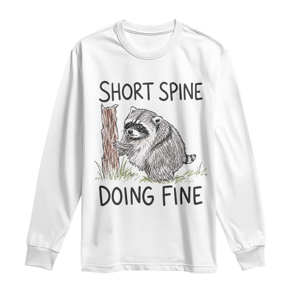 Jimothy Short Spine Doing Fine Inspirational Long Sleeve Shirt Viral Seattle Raccoon Crayon Drawing Graphic TS02 White Print Your Wear
