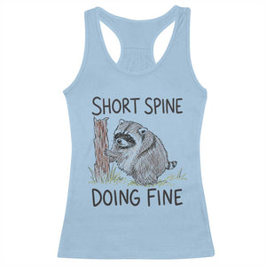 Jimothy Short Spine Doing Fine Inspirational Racerback Tank Top Viral Seattle Raccoon Crayon Drawing Graphic