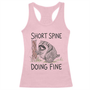 Jimothy Short Spine Doing Fine Inspirational Racerback Tank Top Viral Seattle Raccoon Crayon Drawing Graphic