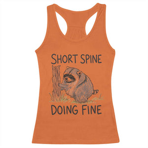 Jimothy Short Spine Doing Fine Inspirational Racerback Tank Top Viral Seattle Raccoon Crayon Drawing Graphic