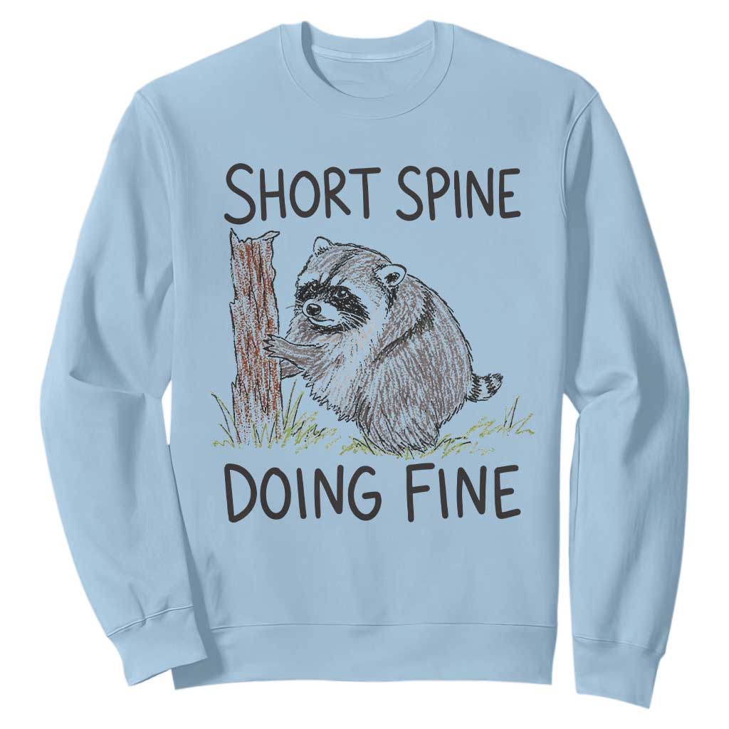Jimothy Short Spine Doing Fine Inspirational Sweatshirt Viral Seattle Raccoon Crayon Drawing Graphic