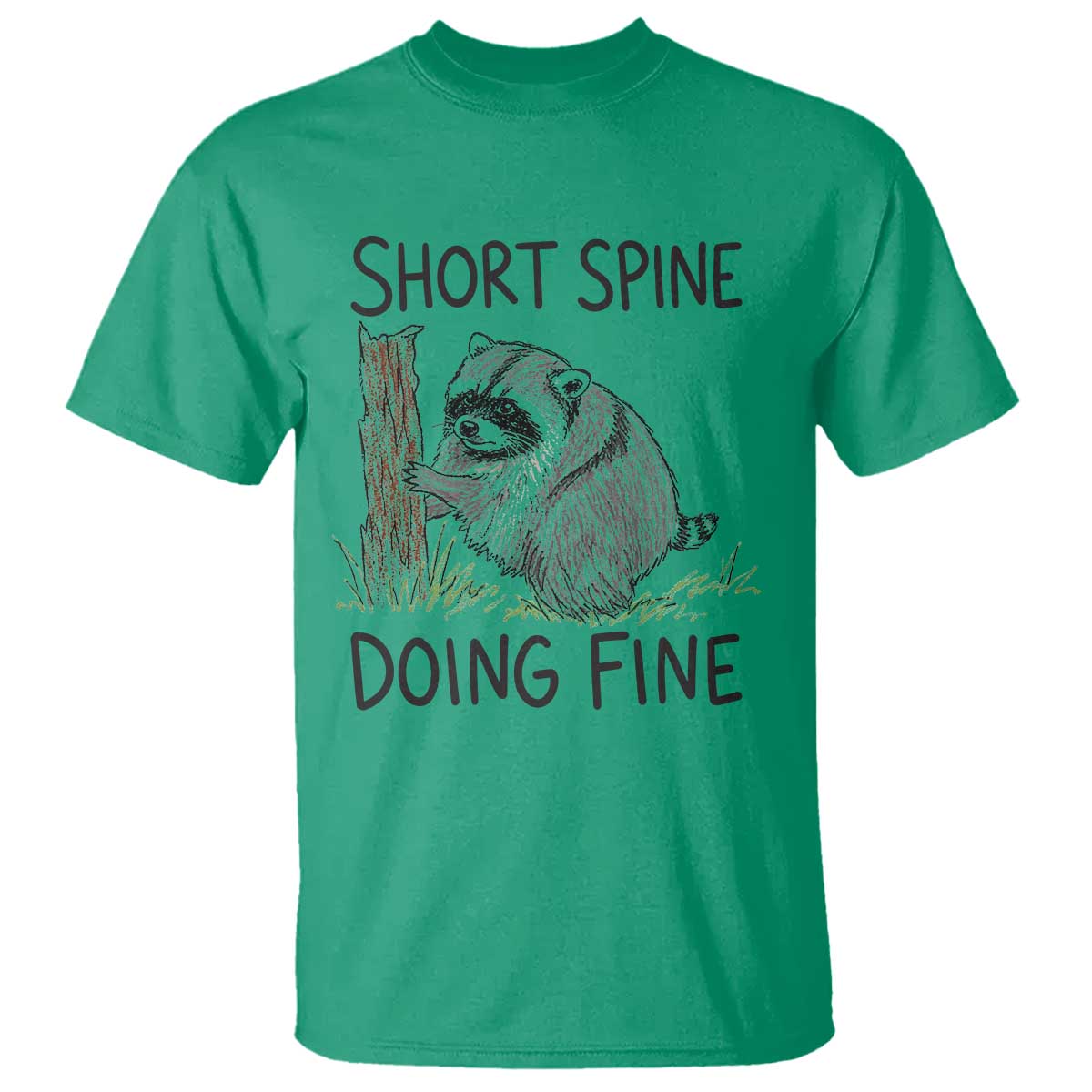 Jimothy Short Spine Doing Fine Inspirational T Shirt Viral Seattle Raccoon Crayon Drawing Graphic