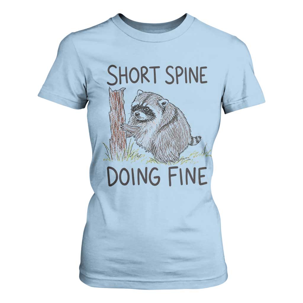 Jimothy Short Spine Doing Fine Inspirational T Shirt For Women Viral Seattle Raccoon Crayon Drawing Graphic