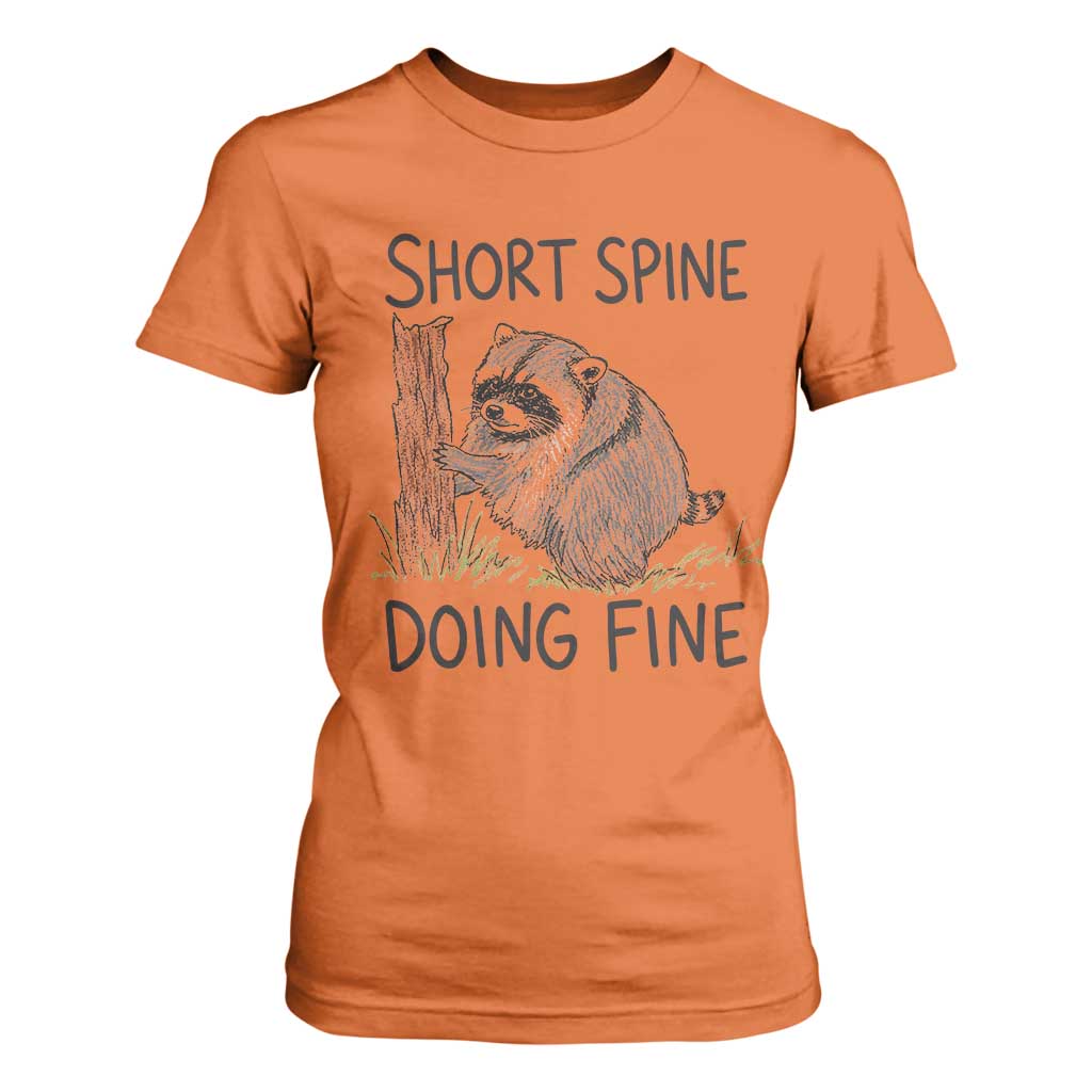Jimothy Short Spine Doing Fine Inspirational T Shirt For Women Viral Seattle Raccoon Crayon Drawing Graphic