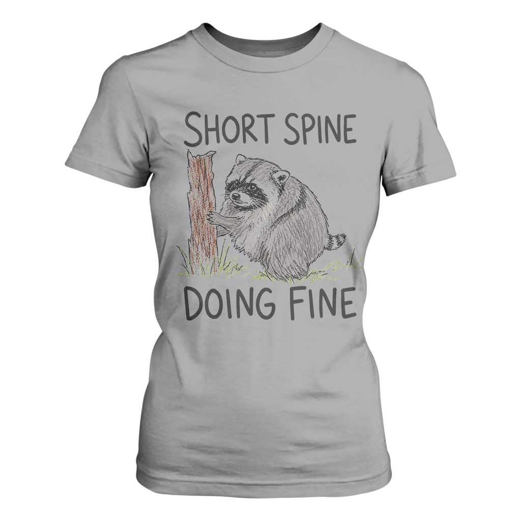 Jimothy Short Spine Doing Fine Inspirational T Shirt For Women Viral Seattle Raccoon Crayon Drawing Graphic