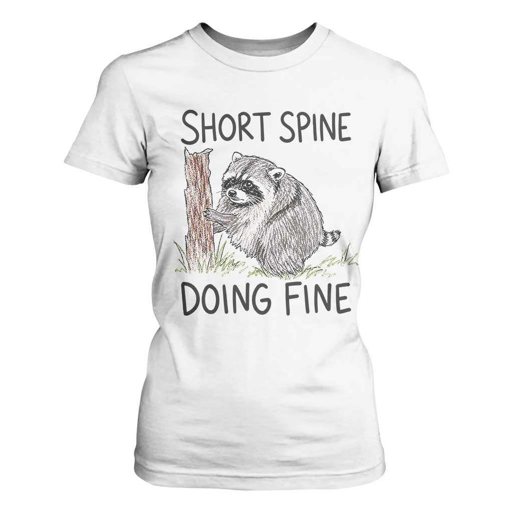 Jimothy Short Spine Doing Fine Inspirational T Shirt For Women Viral Seattle Raccoon Crayon Drawing Graphic TS02 White Print Your Wear