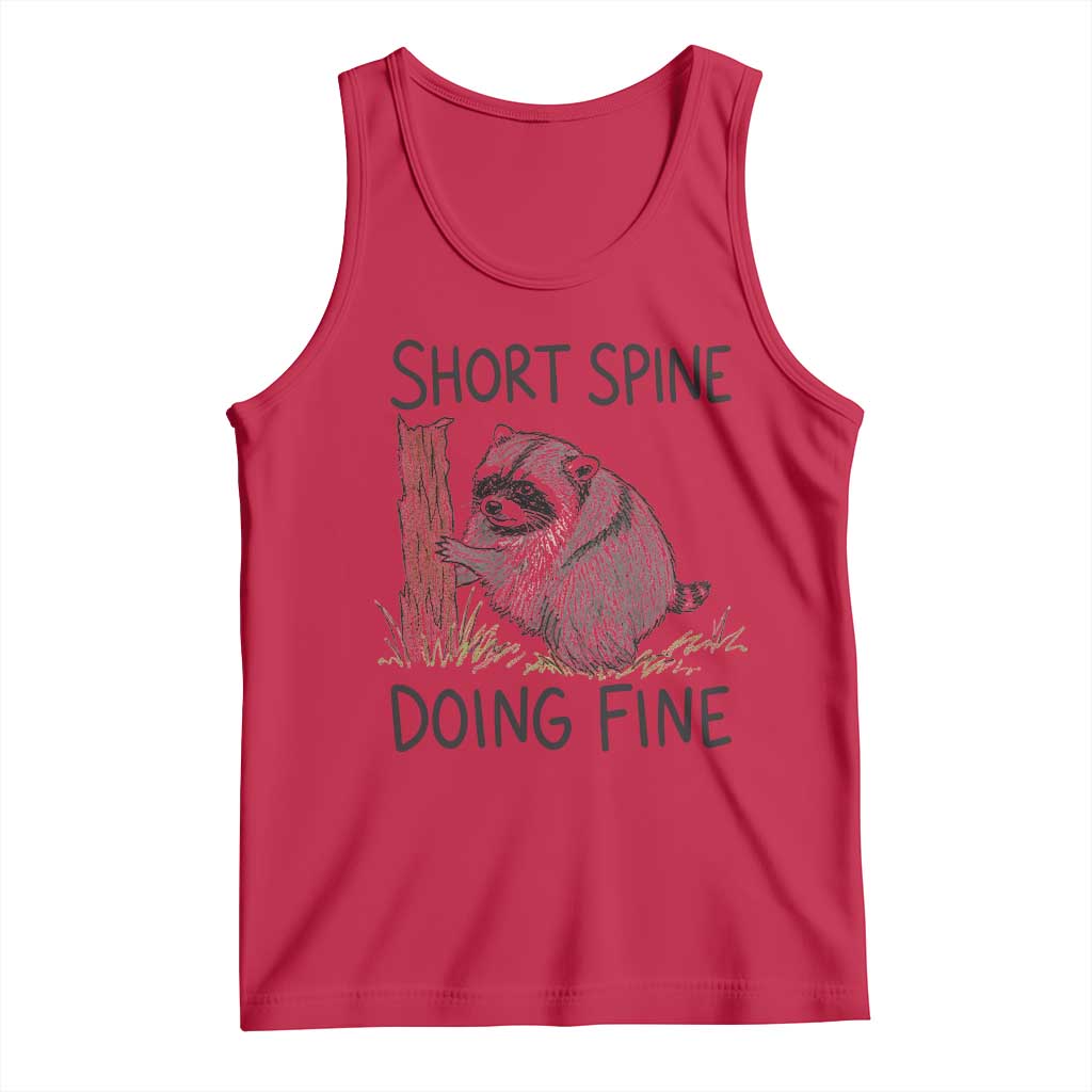 Jimothy Short Spine Doing Fine Inspirational Tank Top Viral Seattle Raccoon Crayon Drawing Graphic