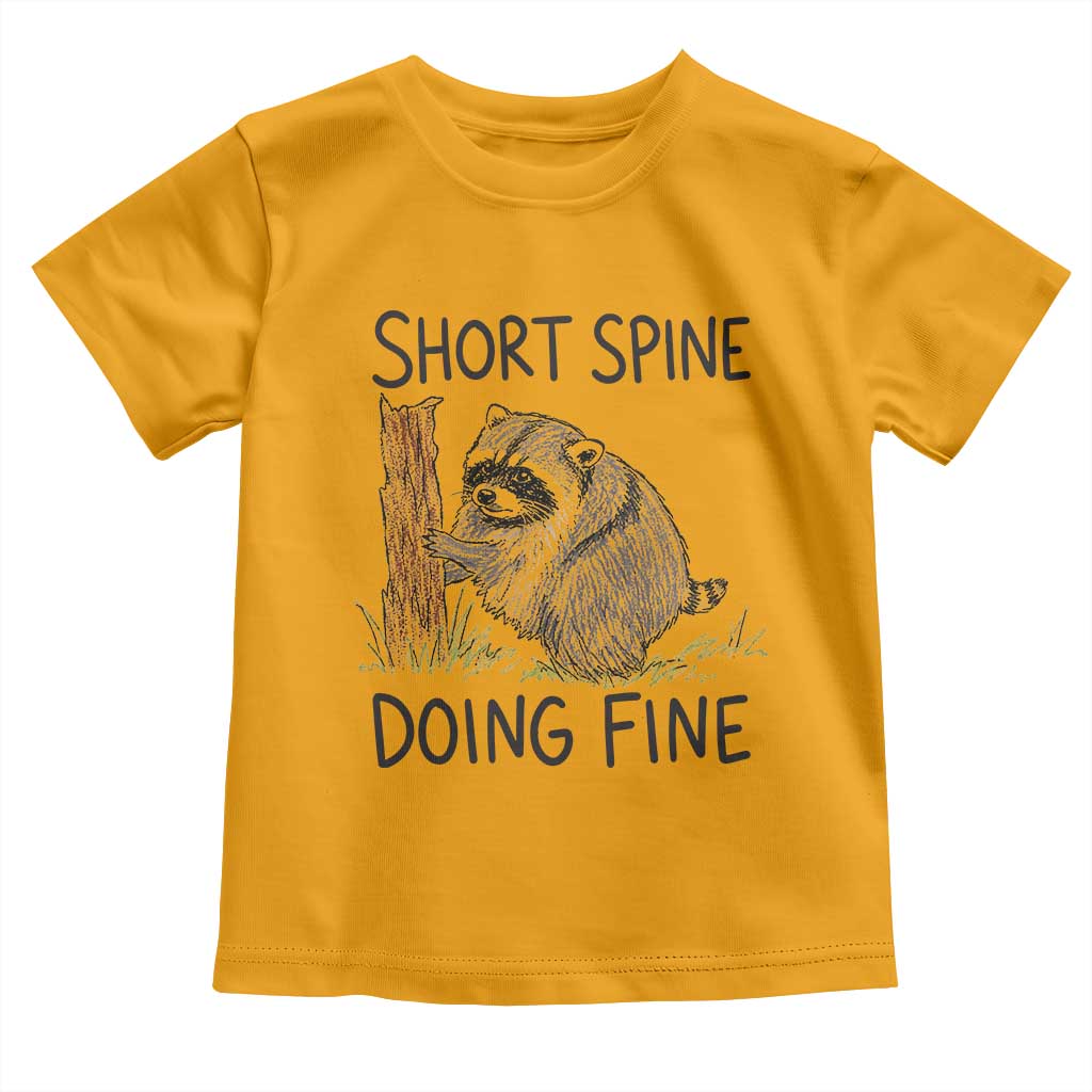 Jimothy Short Spine Doing Fine Inspirational Toddler T Shirt Viral Seattle Raccoon Crayon Drawing Graphic