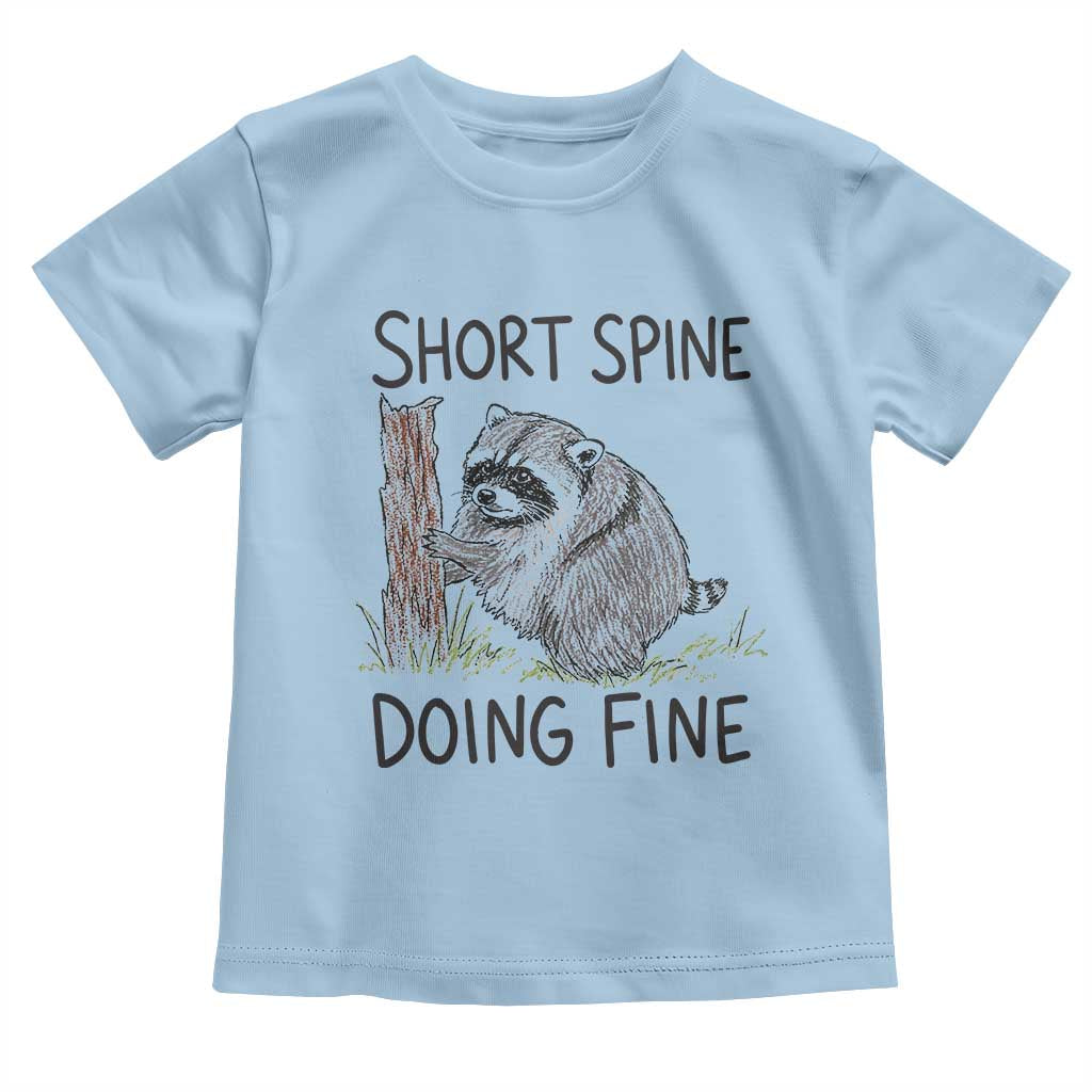 Jimothy Short Spine Doing Fine Inspirational Toddler T Shirt Viral Seattle Raccoon Crayon Drawing Graphic