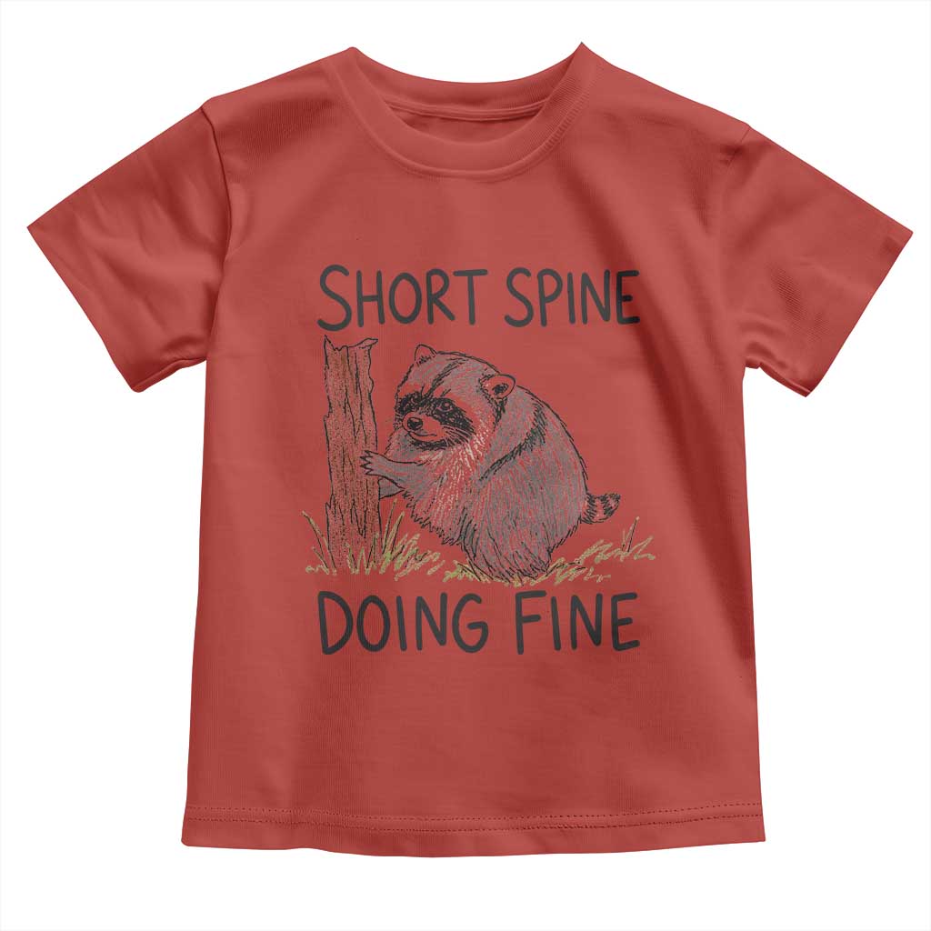 Jimothy Short Spine Doing Fine Inspirational Toddler T Shirt Viral Seattle Raccoon Crayon Drawing Graphic