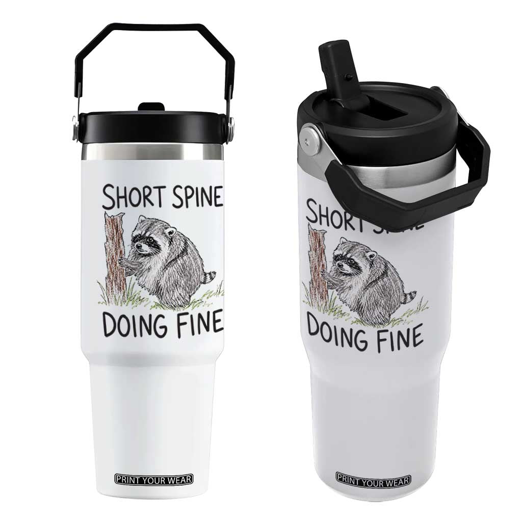 Jimothy Short Spine Doing Fine Inspirational Flip Straw Tumbler Viral Seattle Raccoon Crayon Drawing Graphic TS02 One Size: 30 oz White Print Your Wear