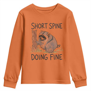 Jimothy Short Spine Doing Fine Inspirational Youth Sweatshirt Viral Seattle Raccoon Crayon Drawing Graphic
