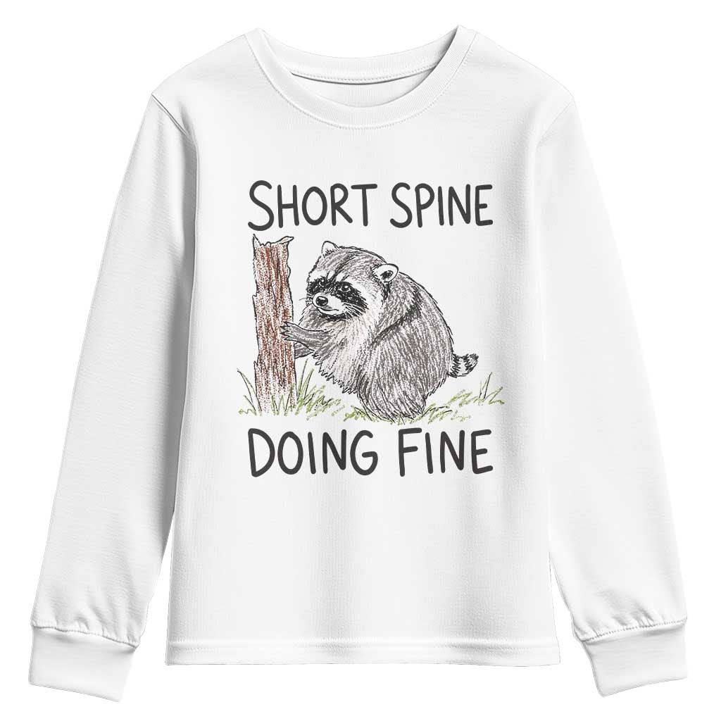 Jimothy Short Spine Doing Fine Inspirational Youth Sweatshirt Viral Seattle Raccoon Crayon Drawing Graphic TS02 White Print Your Wear