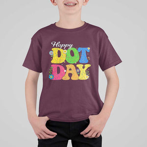 Happy Dot Day T Shirt For Kid Colorful Polka Dot TS02 Maroon Print Your Wear