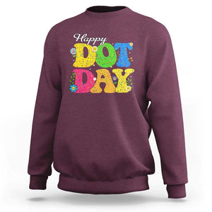 Happy Dot Day Sweatshirt Colorful Polka Dot TS02 Maroon Print Your Wear