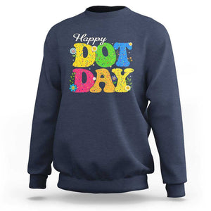 Happy Dot Day Sweatshirt Colorful Polka Dot TS02 Navy Print Your Wear