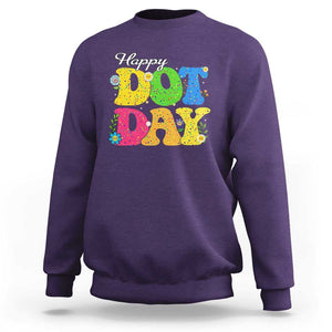 Happy Dot Day Sweatshirt Colorful Polka Dot TS02 Purple Print Your Wear