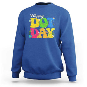 Happy Dot Day Sweatshirt Colorful Polka Dot TS02 Royal Blue Print Your Wear
