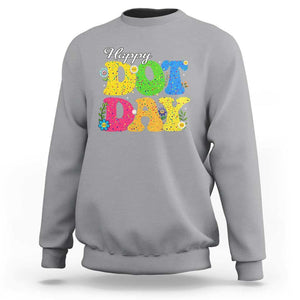 Happy Dot Day Sweatshirt Colorful Polka Dot TS02 Sport Gray Print Your Wear