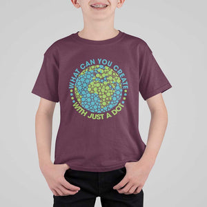Dot Day T Shirt For Kid What Can You Create With Just A Dot Earth Polka TS02 Maroon Print Your Wear