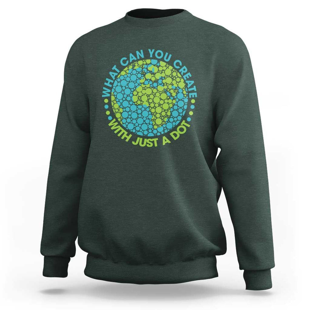 Dot Day Sweatshirt What Can You Create With Just A Dot Earth Polka TS02 Dark Forest Green Print Your Wear
