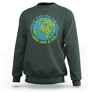 Dot Day Sweatshirt What Can You Create With Just A Dot Earth Polka TS02 Dark Forest Green Print Your Wear