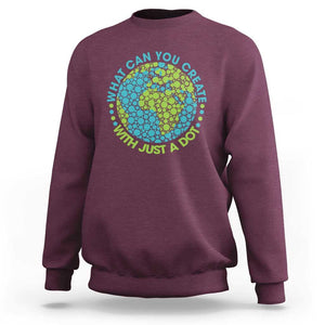 Dot Day Sweatshirt What Can You Create With Just A Dot Earth Polka TS02 Maroon Print Your Wear