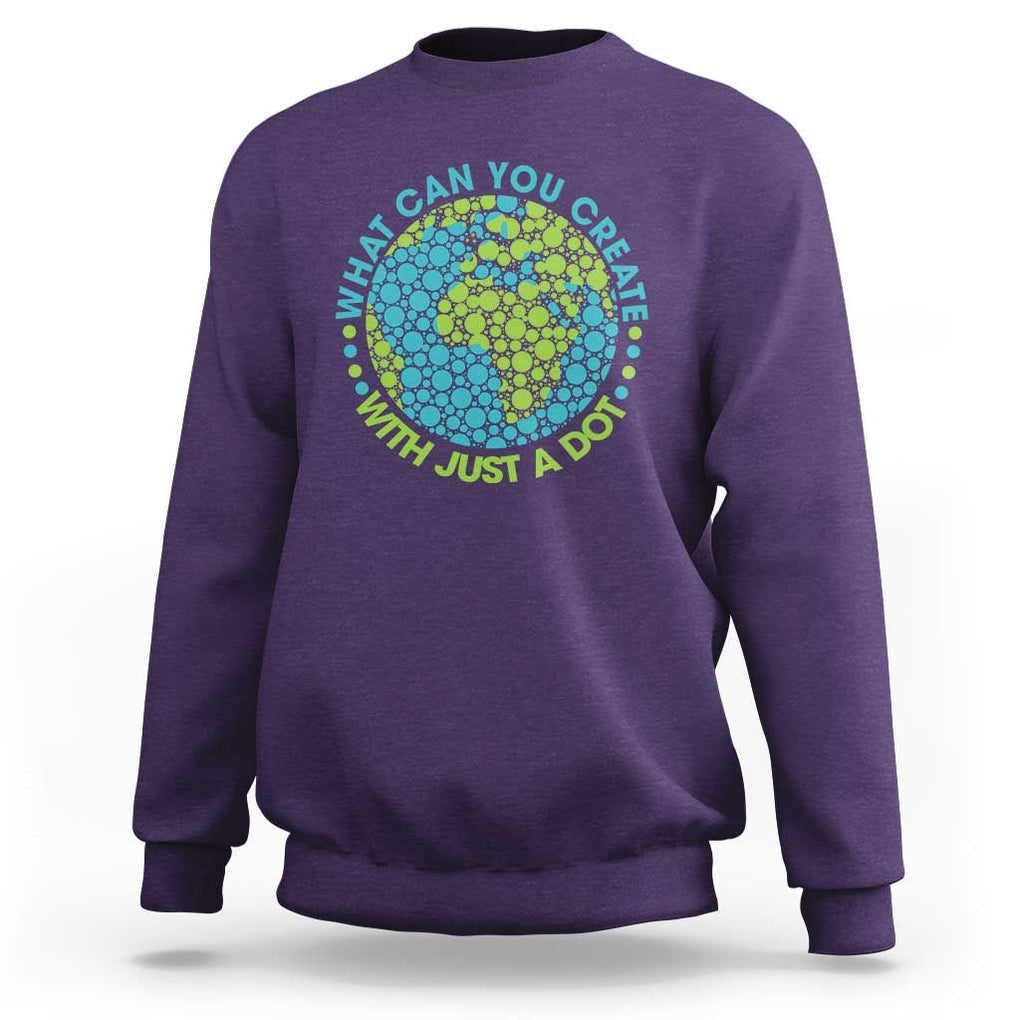 Dot Day Sweatshirt What Can You Create With Just A Dot Earth Polka TS02 Purple Print Your Wear