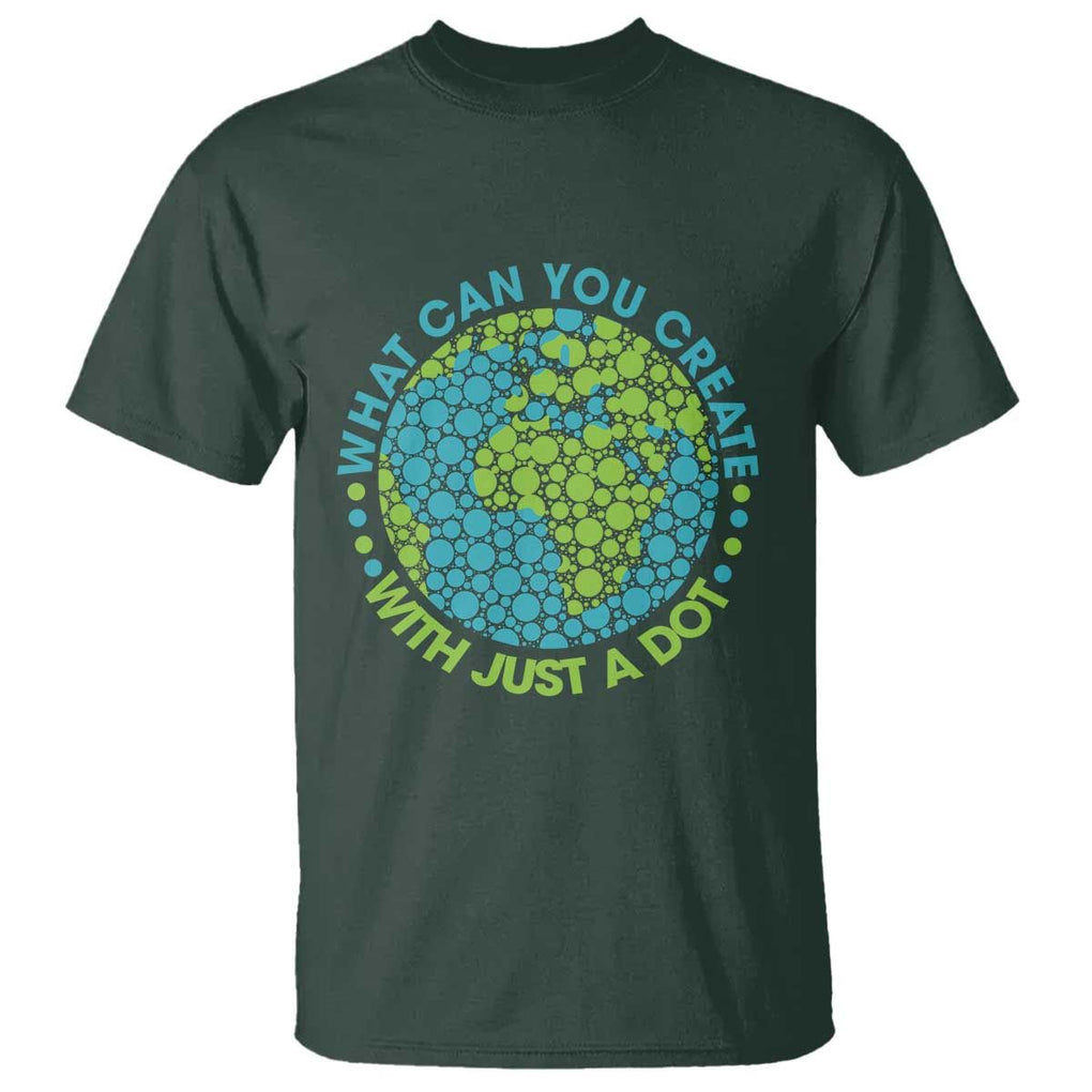Dot Day T Shirt What Can You Create With Just A Dot Earth Polka TS02 Dark Forest Green Print Your Wear