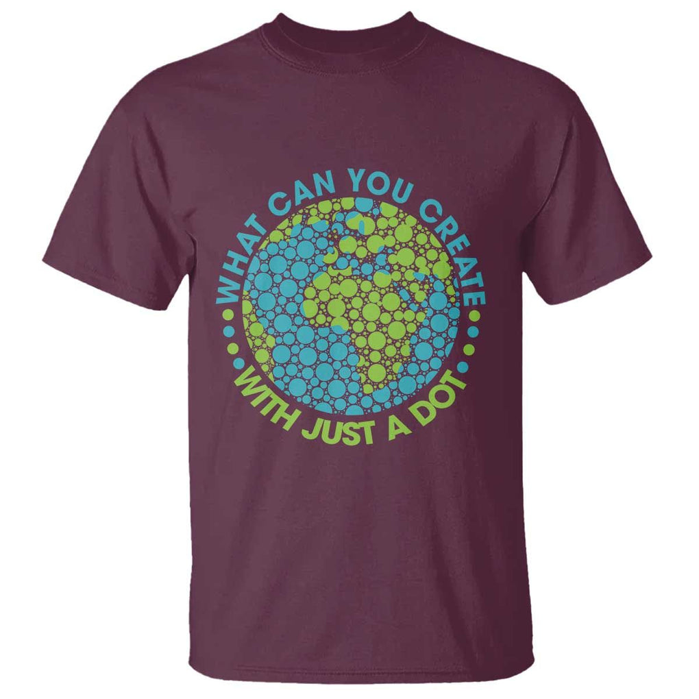 Dot Day T Shirt What Can You Create With Just A Dot Earth Polka TS02 Maroon Print Your Wear