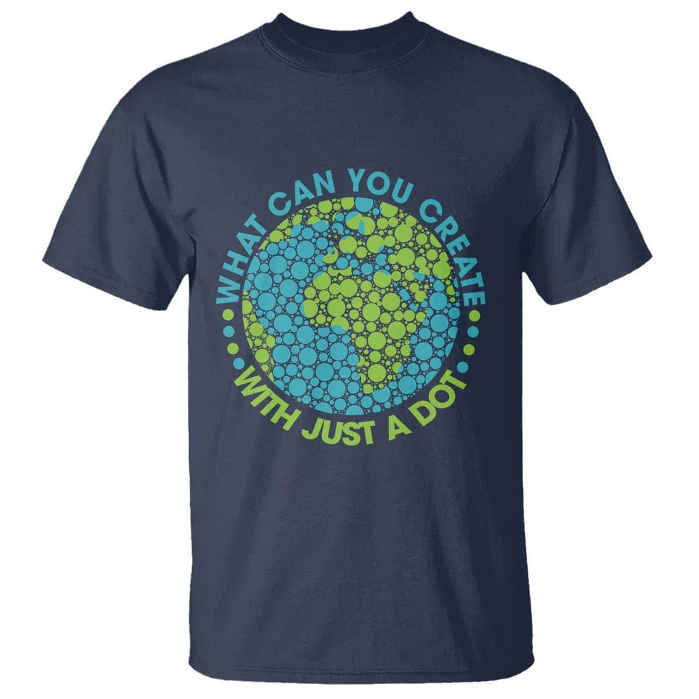 Dot Day T Shirt What Can You Create With Just A Dot Earth Polka TS02 Navy Print Your Wear