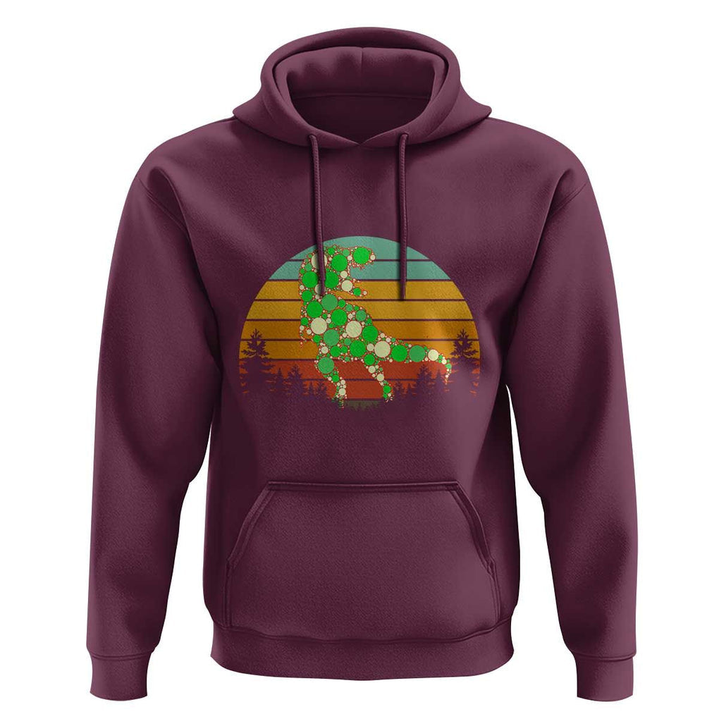Dot Day Hoodie Polka Dot Dinosaur Lover Retro International TS02 Maroon Print Your Wear