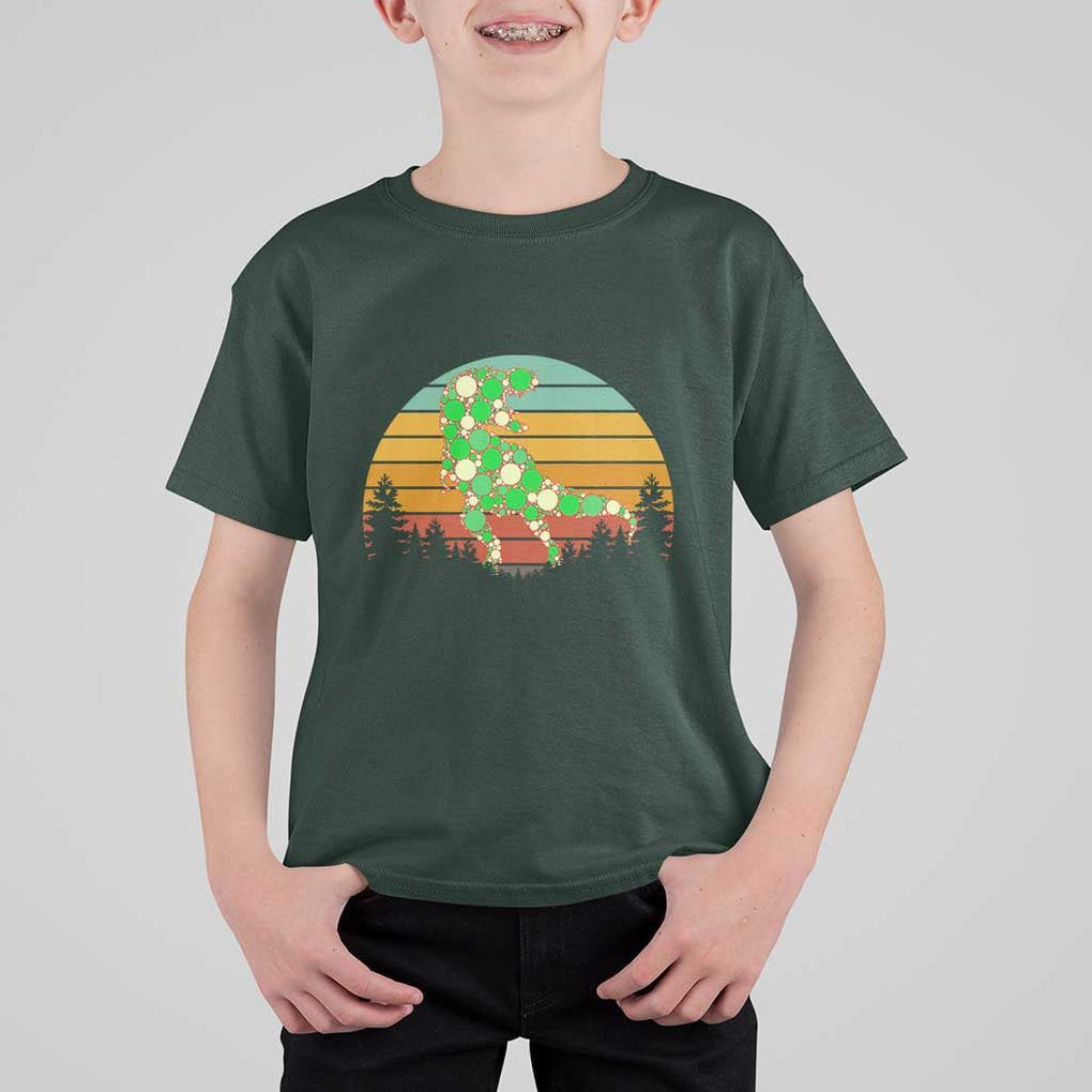 Dot Day T Shirt For Kid Polka Dot Dinosaur Lover Retro International TS02 Dark Forest Green Print Your Wear
