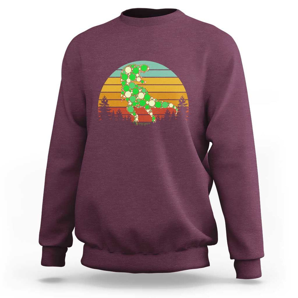 Dot Day Sweatshirt Polka Dot Dinosaur Lover Retro International TS02 Maroon Print Your Wear