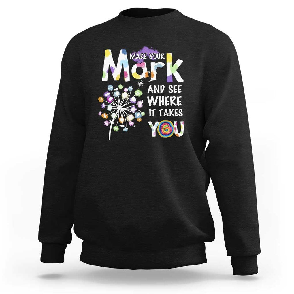Dot Day Sweatshirt Polka Dot Make Mark It Takes You International TS02 Black Print Your Wear