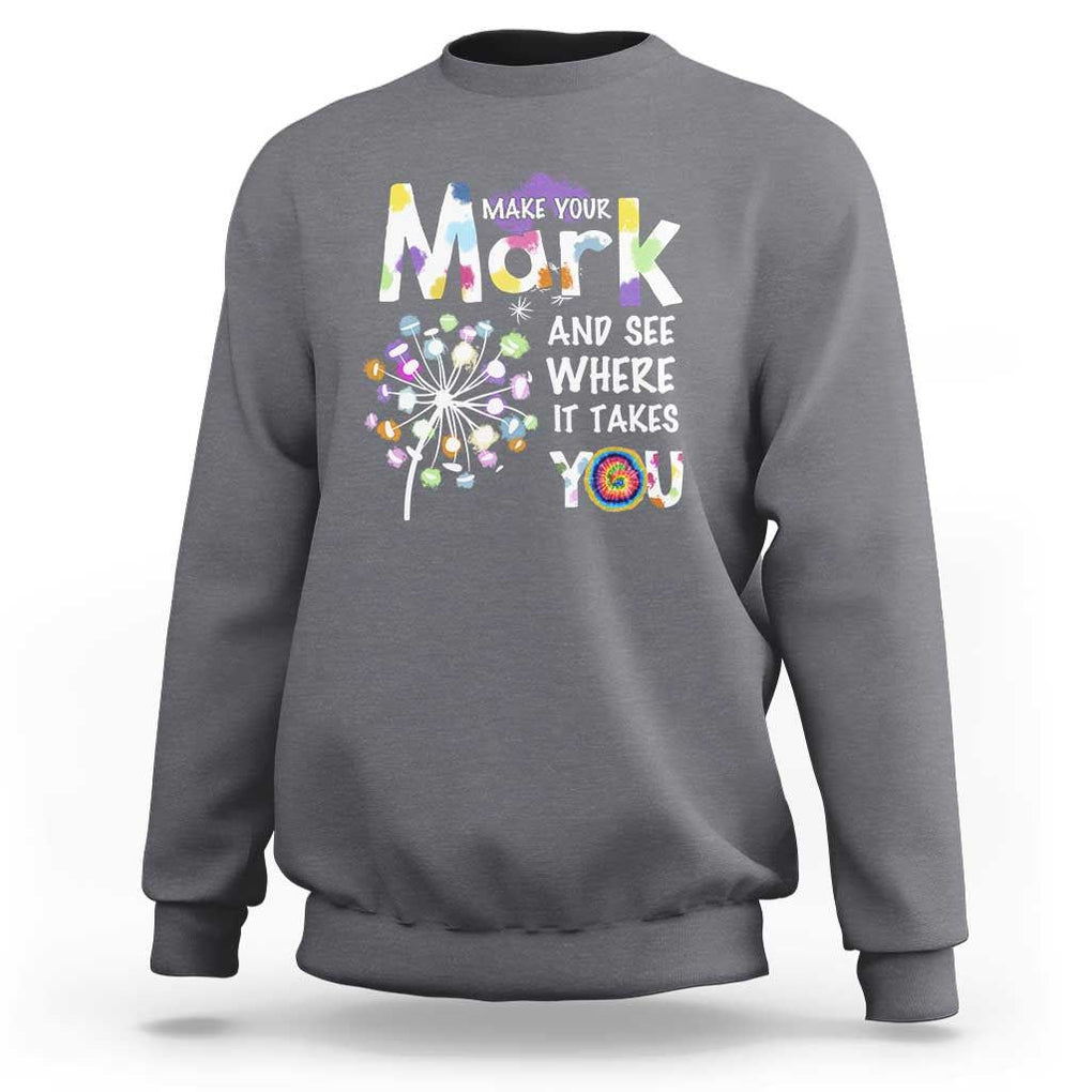 Dot Day Sweatshirt Polka Dot Make Mark It Takes You International TS02 Charcoal Print Your Wear