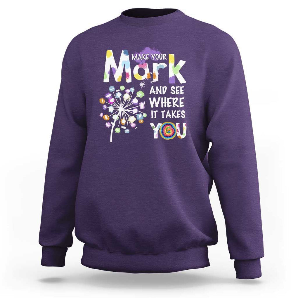 Dot Day Sweatshirt Polka Dot Make Mark It Takes You International TS02 Purple Print Your Wear