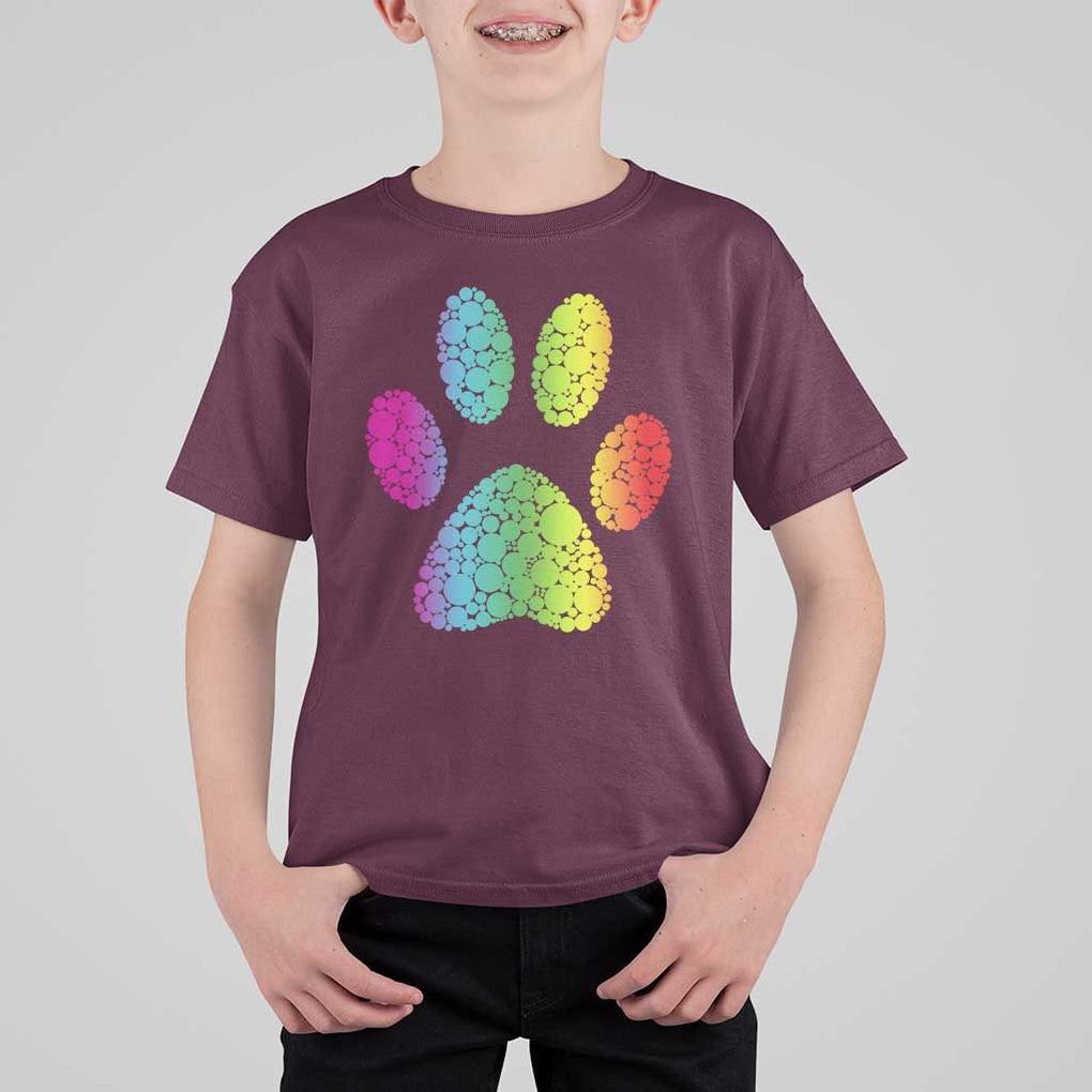 Dot Day T Shirt For Kid Polka Dot Dog Paw Dog Lover International TS02 Maroon Print Your Wear