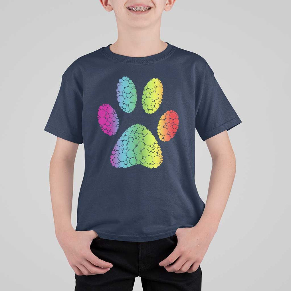Dot Day T Shirt For Kid Polka Dot Dog Paw Dog Lover International TS02 Navy Print Your Wear
