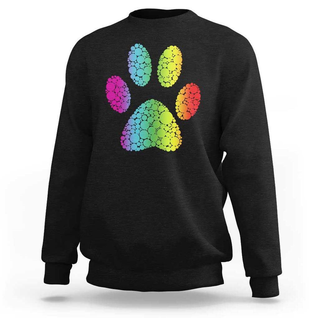 Dot Day Sweatshirt Polka Dot Dog Paw Dog Lover International TS02 Black Print Your Wear