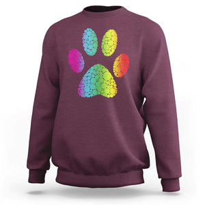 Dot Day Sweatshirt Polka Dot Dog Paw Dog Lover International TS02 Maroon Print Your Wear