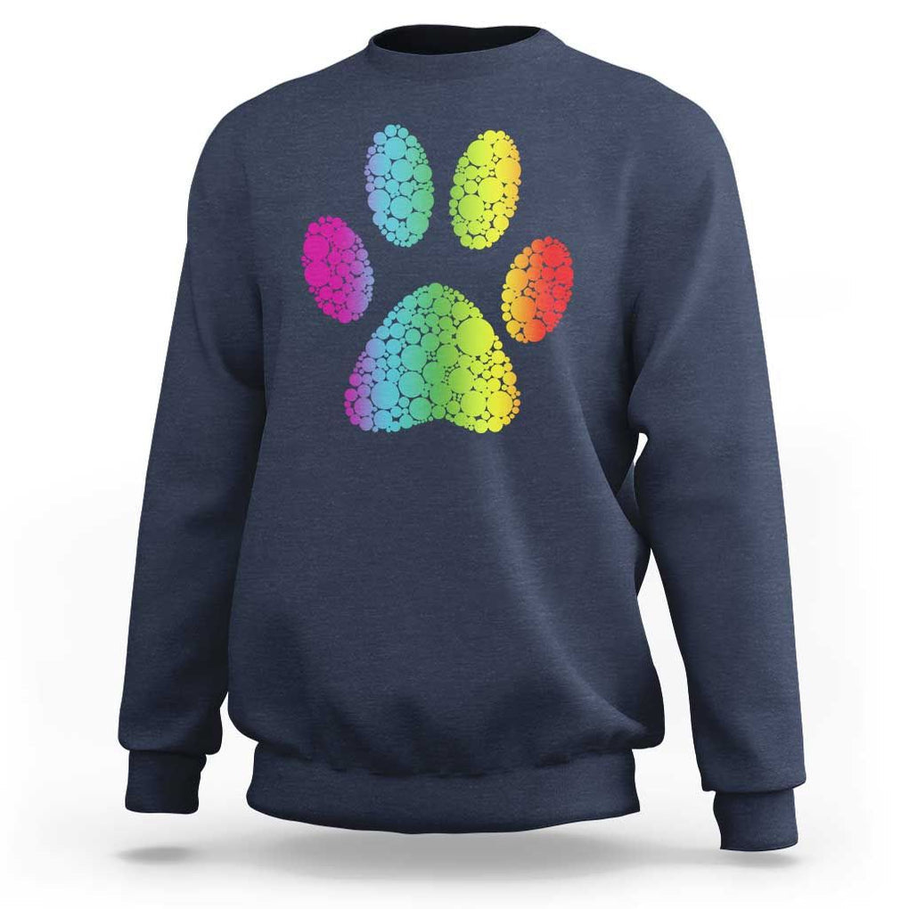 Dot Day Sweatshirt Polka Dot Dog Paw Dog Lover International TS02 Navy Print Your Wear