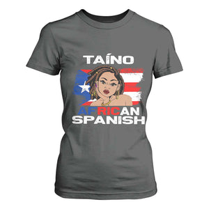 Afro Puerto Rico Hispanic Heritage T Shirt For Women Taino African Spanish Roots TS02 Dark Heather Print Your Wear