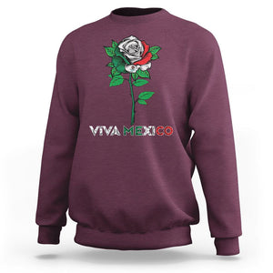 Mexican Independence Day Sweatshirt Viva Mexico Flag Rose Latino Hispanic Pride TS02 Maroon Printyourwear