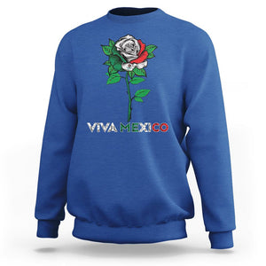 Mexican Independence Day Sweatshirt Viva Mexico Flag Rose Latino Hispanic Pride TS02 Royal Blue Printyourwear